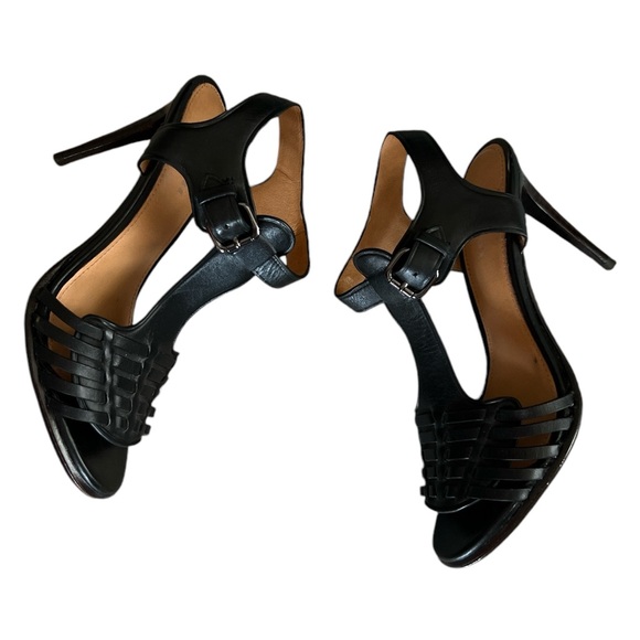 Coach Izzy Woven T-Strap High Heel Sandals Size 5.5 black - Picture 6 of 8